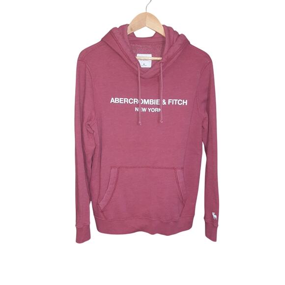 Abercrombie & Fitch Mens Fleece Lined Logo Hoodie Sweatshirt Size Medium - Picture 1 of 6